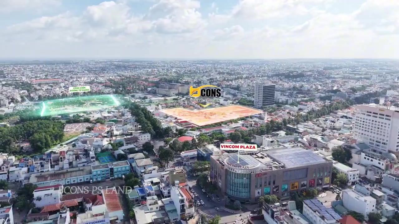 Khu dân cư hiện hữu bao quanh khu đất Bcons Central Park nhìn từ flycam