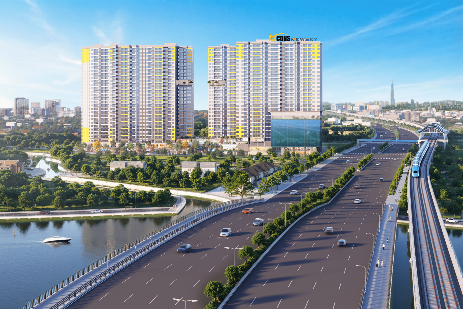 Phối cảnh tổng thể dự án Bcons New Sky