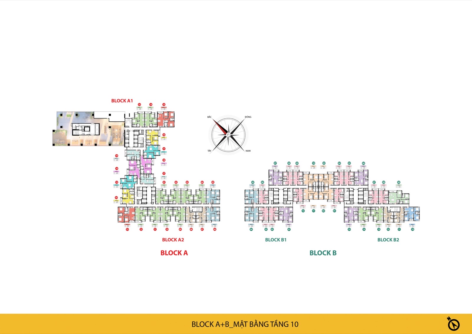 Mặt bằng tầng 10 — Block A và B